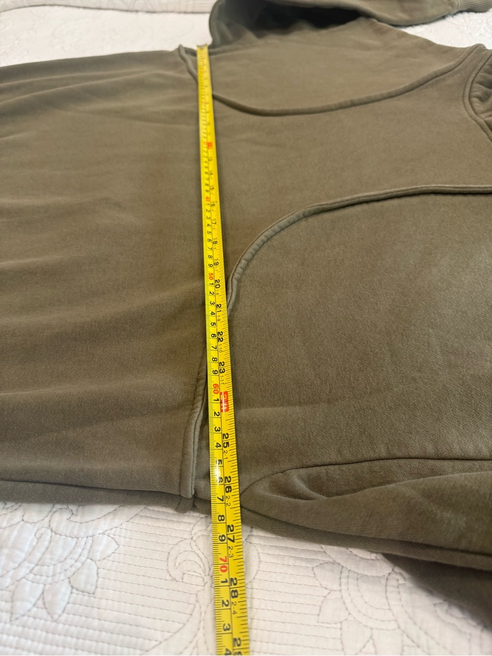 OAK + FORT Men’s Olive Hoodie with Panel Stitching Sz Large Unique,Streetwear - Picture 6 of 12